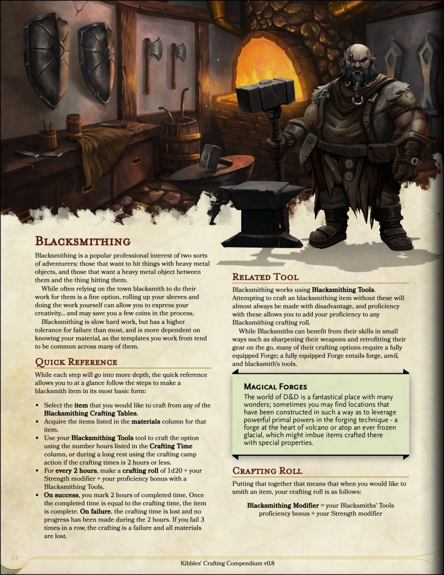 Picture of: Blacksmithing – Forge armor, weapons, and more! Adventuring is a
