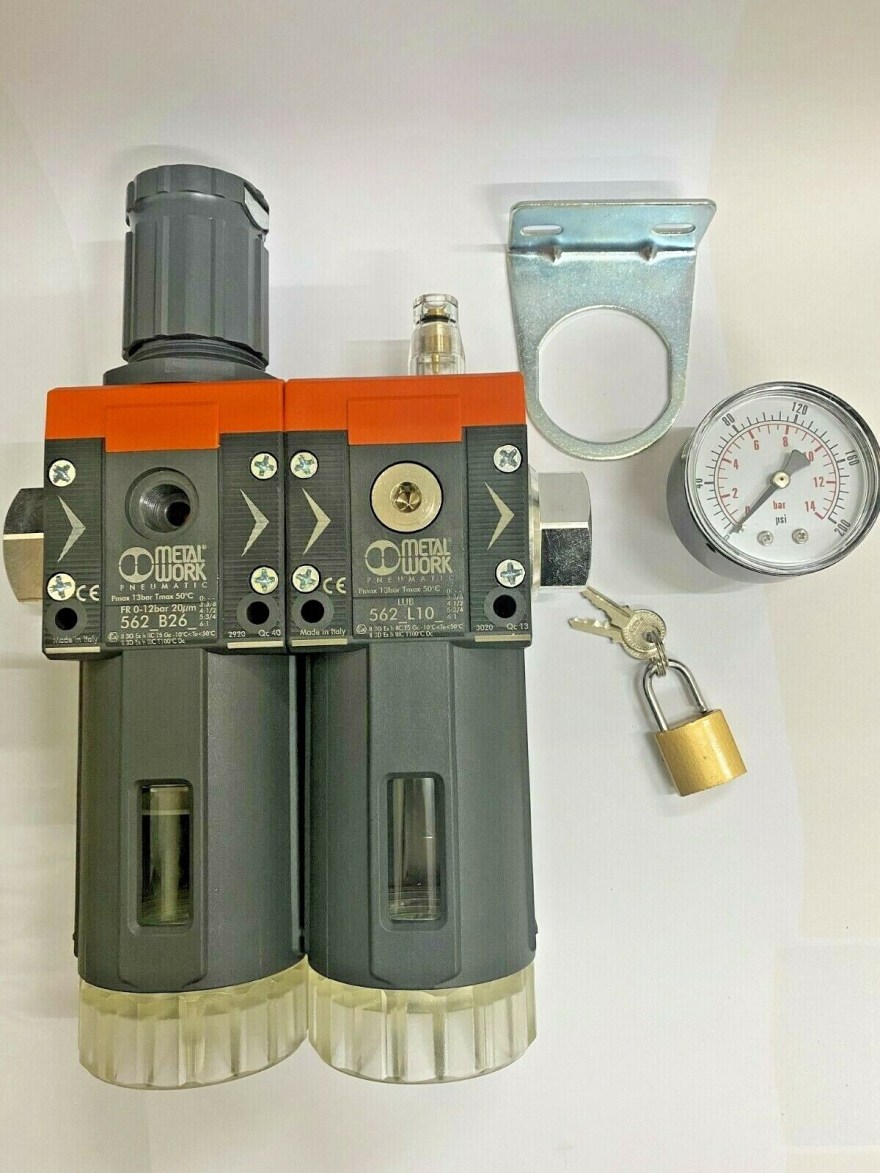 Picture of: Metalwork Lockable Filter/Regulator & Lubricator ” BSP -2 Bar Manual  Drain