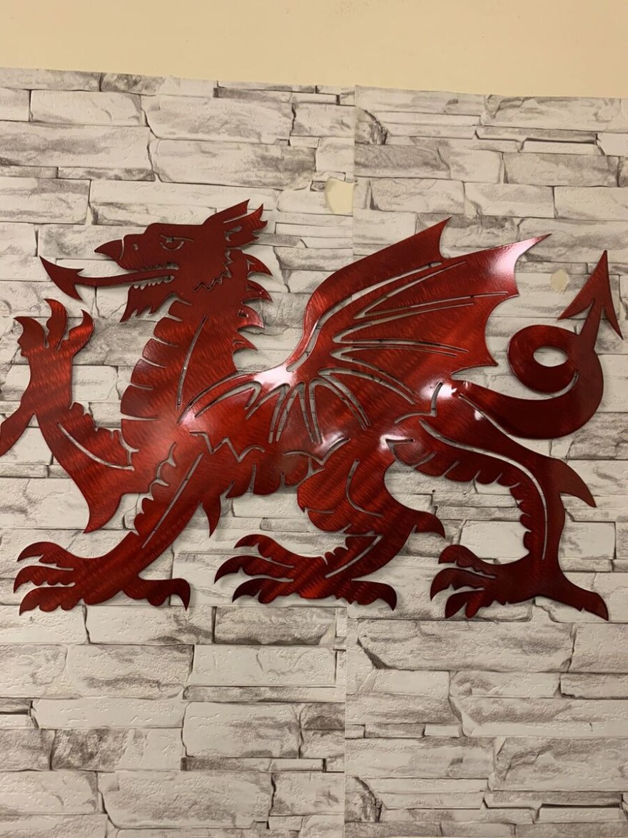 Picture of: Red Welsh Dragon ” Long Metal Wall Art Wales