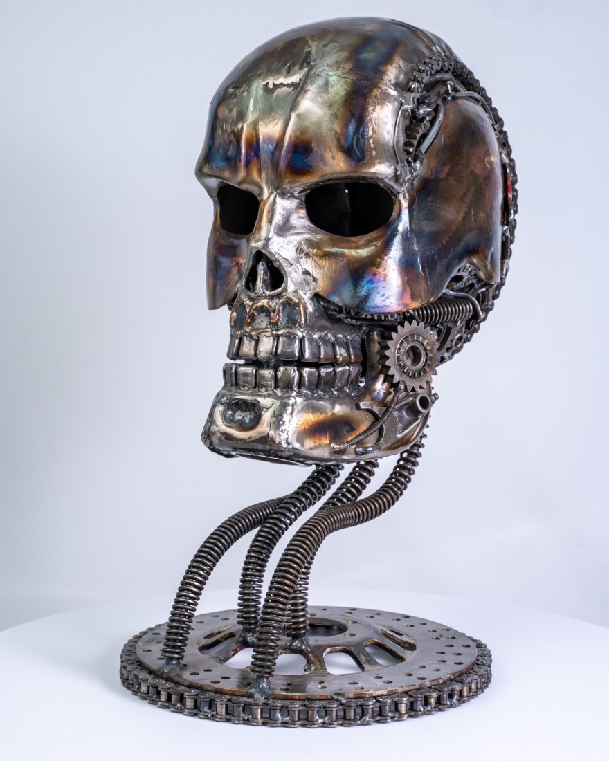 Picture of: Skull Metal Art Sculpture, Skulptur von Mariart Metal Art