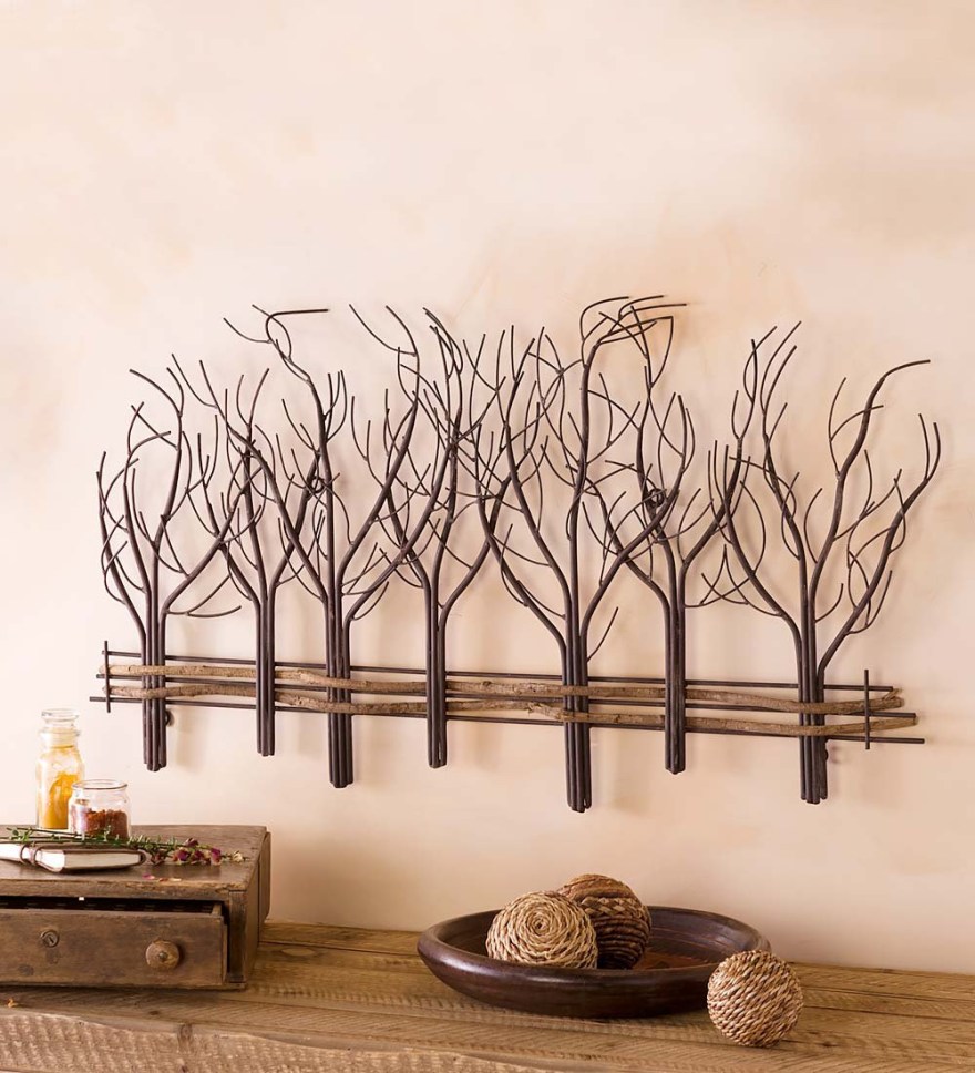 Picture of: Wind & Weather Metal and Natural Vine Tree Wall Art –  L x  H x  D